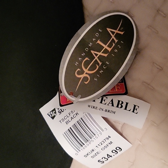 NWT Scala Hand Made 100% Wool Felt Shapeable Black OSFM Adult Unisex Cowboy Hat - Picture 7 of 7